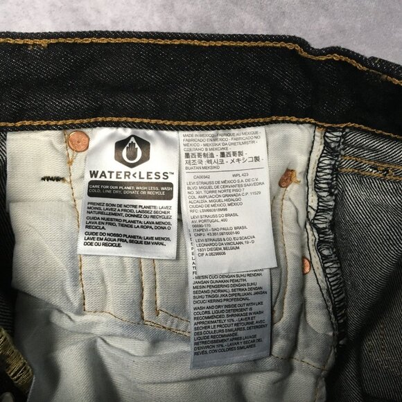 Levis Mens 501 Original Fit Black Jeans size 38x30 34x28 actual size Button Fly - Picture 16 of 16